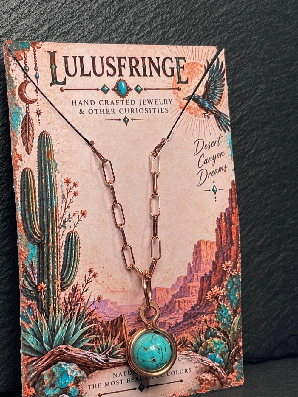 Artisan Turquoise Necklace Copper Paper Clip Chain
Magnetic Clasp - Picture 6 of 13